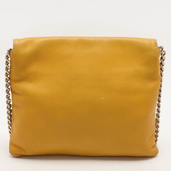 Ch Carolina Herrera Yellow Leather Flap Shoulder Bag - Picture 4 of 7